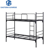 Black Dormitory Loft Use Heavy Duty Metal Bunk Bed